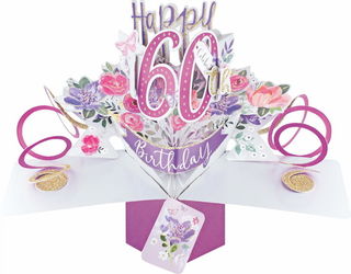60 Pop Up Card Pink Flowers