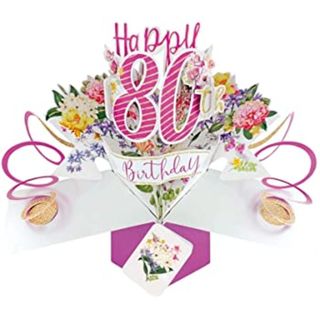80 Pop Up Card Pink Flowers
