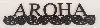 Aroaha Wooden Word Black