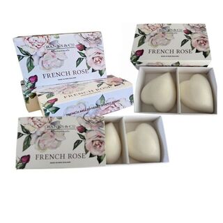 Fench Rose Boxed Heart Soaps set of 2