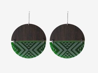 Green Split Taniko Earrings