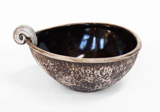 Koru Bowl Black by McGlashen Pottery