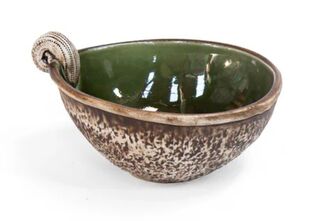 Koru Bowl Green by McGlashen Pottery