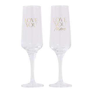 Love You Love You More Glass Set
