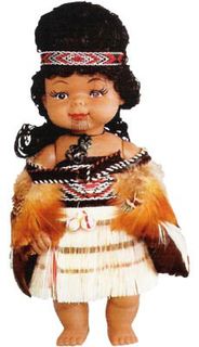 Maori Doll Wahine 20cm with Poi