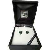 Pounamu Greenstone Heart Studs