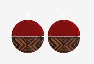 Red Split Taniko Earrings