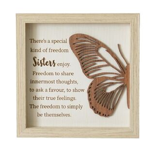 Sisters Butterfly Plaque