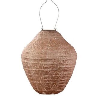 Solar Lantern Jar 30cm Pink
