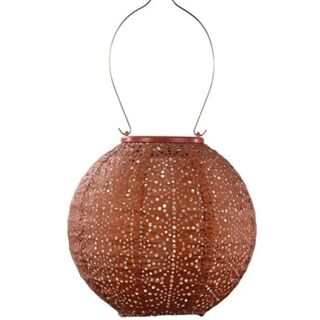 Solar Lantern Round 20cm Copper