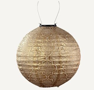 Solar Lantern Round 30cm Gold