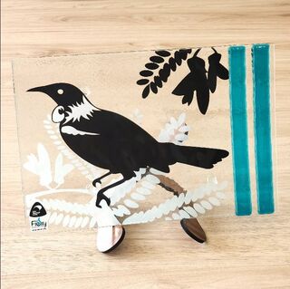 Tui and Kowhai Glass Platter