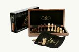 Dal Rossi Walnut Inlaid Folding Chess Set 30cm