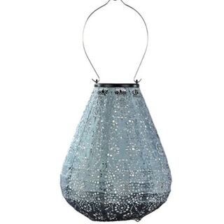 Solar Lantern Tulip 20cm Grey Blue