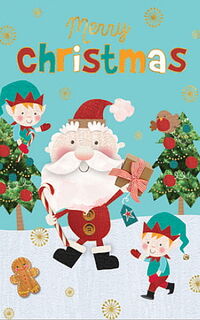 Christmas Card: Merry Christmas Santa & Elves