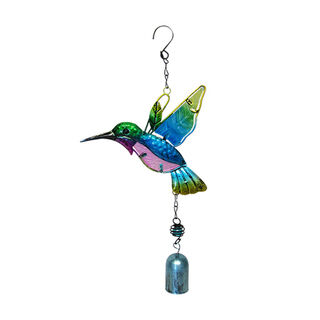 Garden Glass Humming Bird Blue