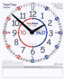 Easy Read Time Teacher Clock - teacher version