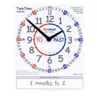 Easy Read Time Teacher Student Clock - single