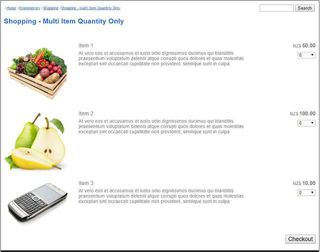 Shopping - Multi Item Quantity Only