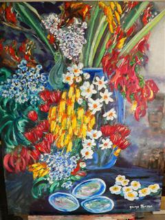 NZ Native Flowers- commission by George Thompson (SOLD)