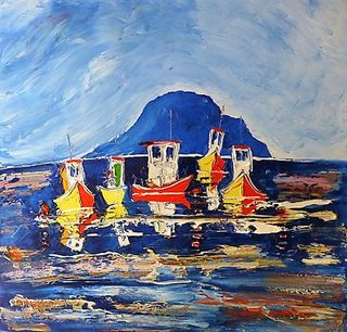 'Five Fishing Boats Island Bay' by Vincent Duncan