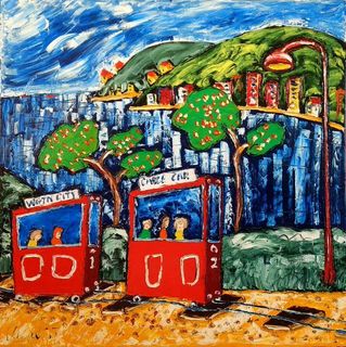 'Crazy Cable Cars No 3' by Vincent Duncan (SOLD)