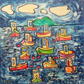 'Fishing Boats Island Bay' by Vincent Duncan