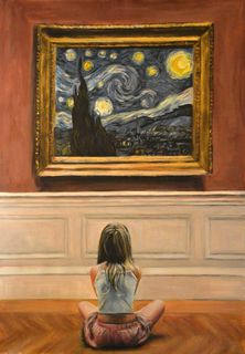 'Watchin van Gogh Starry Night' by Escha van den Bogerd (SOLD)