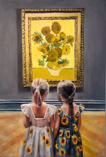 'Watching van Gogh Sunflowers 3' by Escha van den Bogerd