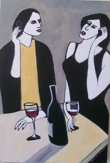 'Chat over Wine' by Rob McGregor (SOLD)