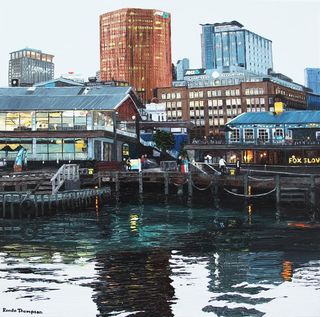 'Calm Night at Queen's Wharf' by Ronda Thompson (SOLD)
