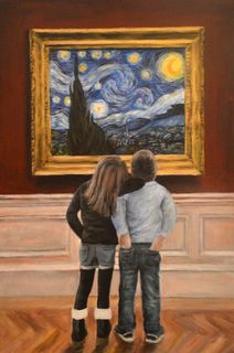 'Watching Starry Night' by Escha van den Bogerd (SOLD)