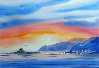 'Island Bay Sunset' by Alfred Memelink (SOLD)