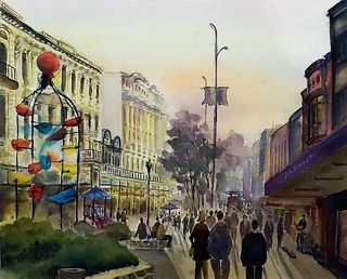 'Cuba Mall in Springtime' by Sam Qiao (SOLD)