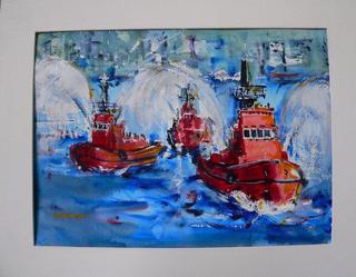 'Wellington Tugboats' by George Thompson (SOLD)