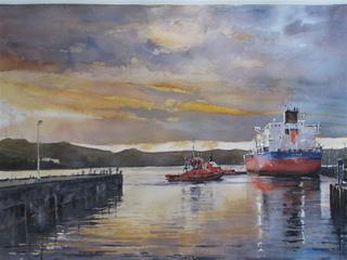 'Burnham Wharf Wellington' by Dianne Taylor (SOLD)