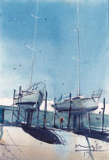'Evans Bay Boats' by Michael Bennett (SOLD)