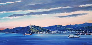 'Afternoon Light - Wellington Harbour' by Phil Dickson (SOLD)