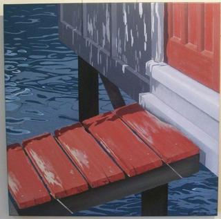 'Sunlit Boathouse' by Alison Hudson