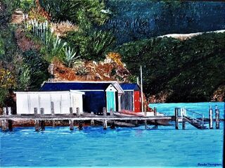'Boat Sheds Duvouchelle Bay' by Ronda Thompson
