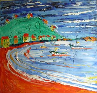 'Fishing Boats at Island Bay' by Vincent Duncan