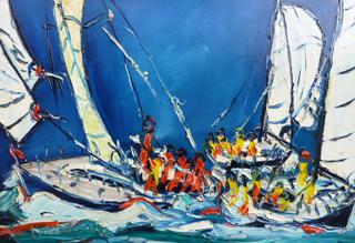 'Harbour Racing' by Vincent Duncan (SOLD)