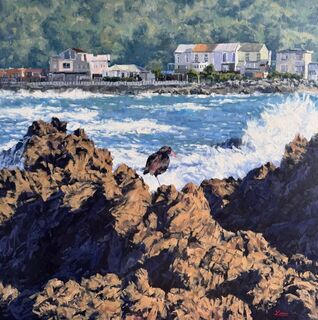 'Owhiro Bay Oystercatcher' by Iwen Yong (SOLD)