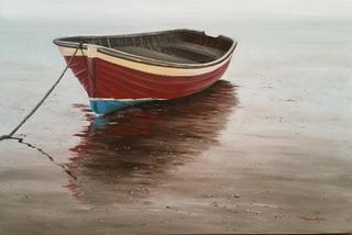 'Dinghy at Low Tide' by Graham Moeller (SOLD)