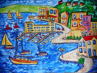 'Yachts in the Marina' by Vincent Duncan (SOLD)