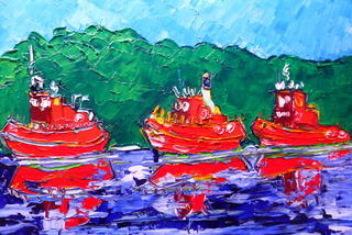'Tugboats No 2' by Vincent Duncan (Sold)