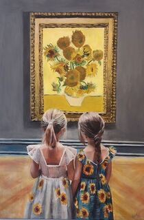 'Watching van Gogh Sunflowers 3' by Escha van den Bogerd