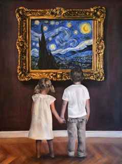 'Watching van Gogh Starry Night' by Escha van den Bogerd (Sold)
