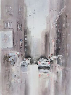 'City Rain Willis St' by Dianne Taylor (SOLD)