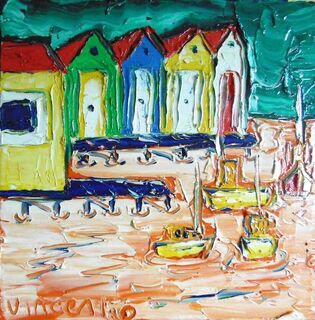 'Evans Bay Boatsheds' by Vincent Duncan